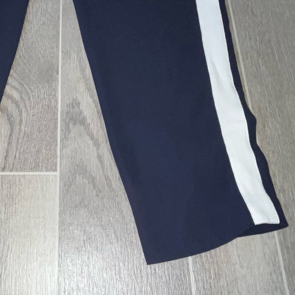 Women's J. Crew Navy Blue & White Tuxedo Stripe Jogger Pants - Picture 5 of 10